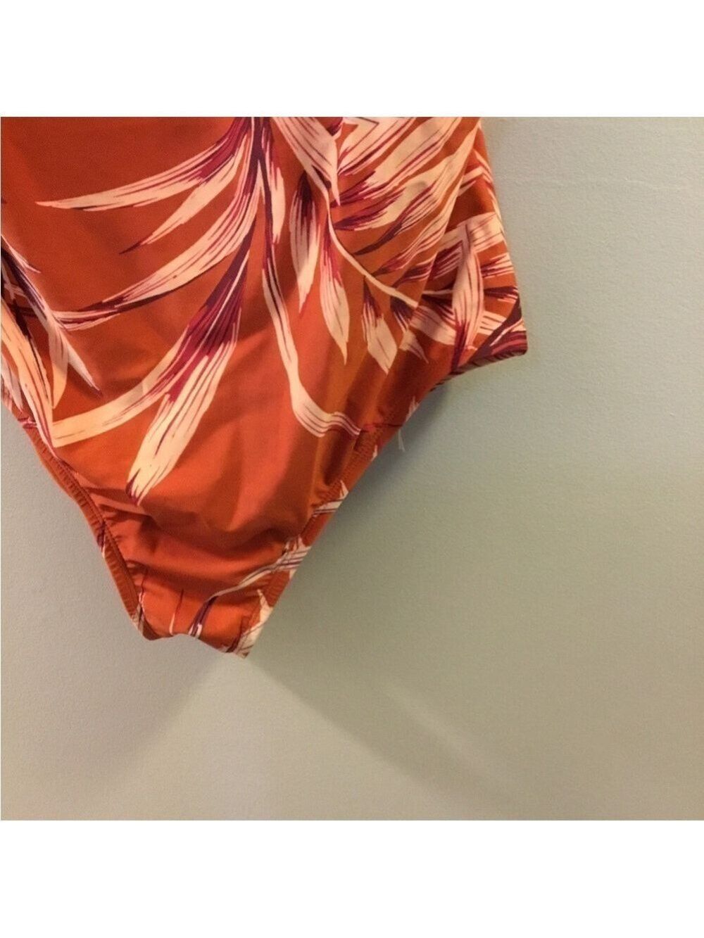 Kona Sol one piece swim suit tropical leaf pattern Womans size Large - Picture 10 of 12